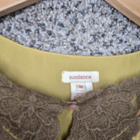 Sundance Top Womens‎ Medium Brown Keyhole Neck Blouse Silk Casual Ladies - Picture 6 of 7